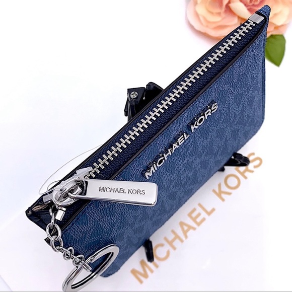 MICHAEL KORS SMALL TOP ZIP COINPOUCH DK CHAMBRAY - Picture 4 of 16